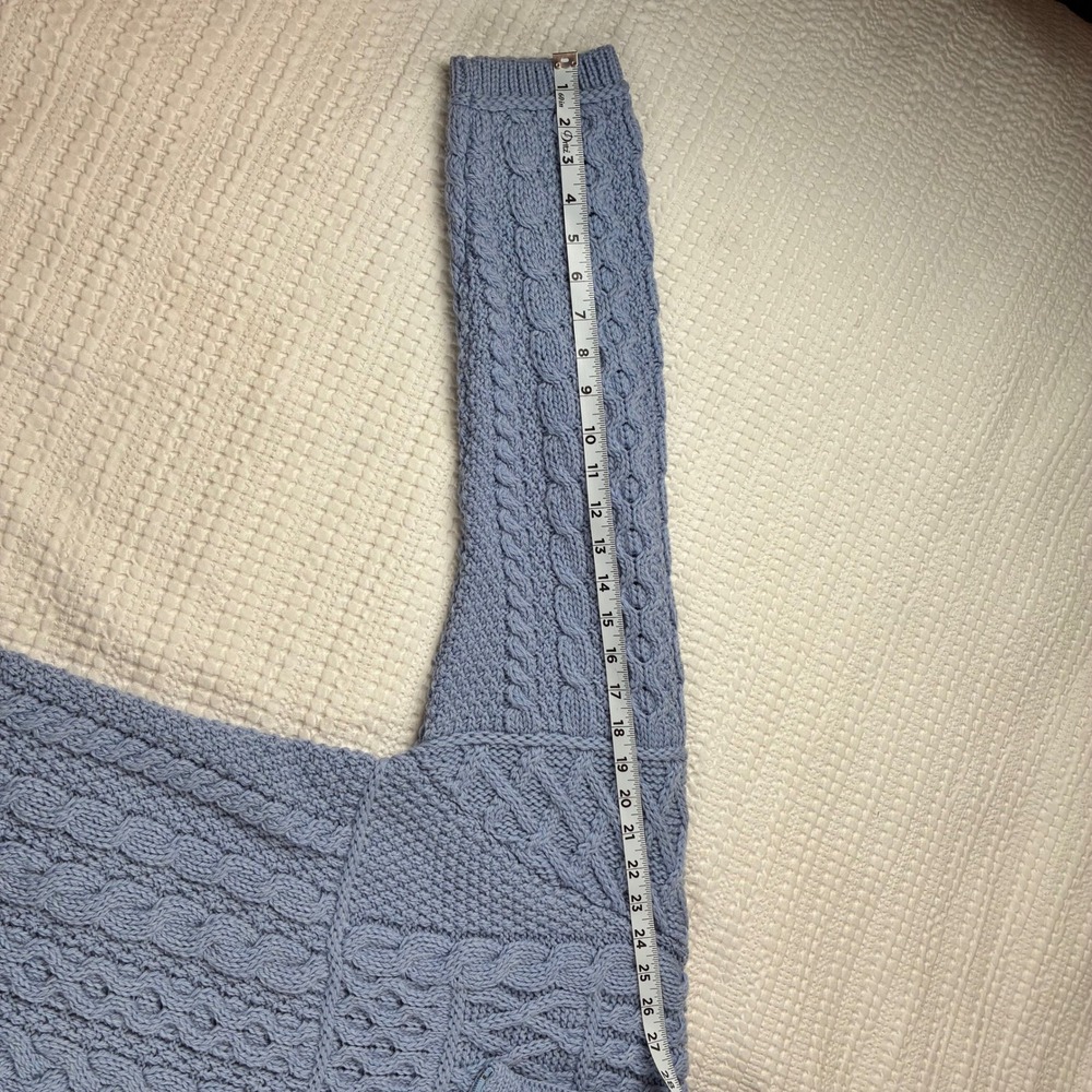 Aran Crafts Cardigan Double Collar‎ Zip Women XXL Light Blue 100% Merino Wool - Picture 12 of 13